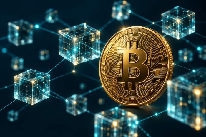 ビットコインとブロックチェーンのイメージ